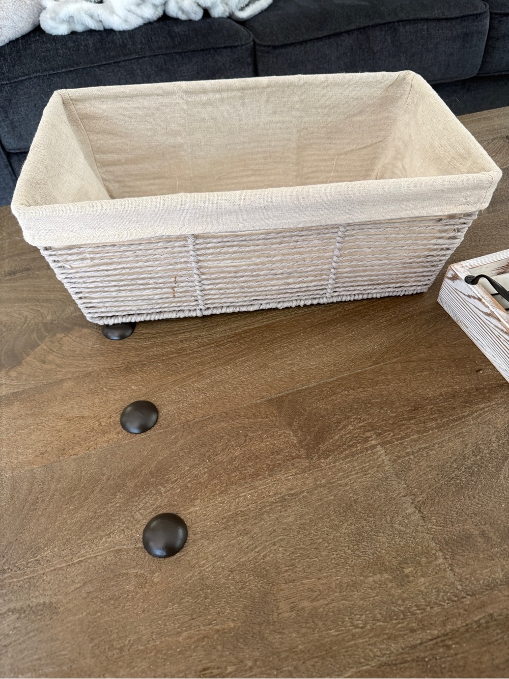 NWT Brightroom Handcrafted Paper Rope Storage Basket with Removable Liner Neutra - Picture 6 of 7